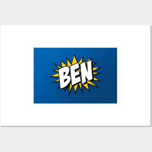 Personalised 'Ben' Kapow Wow Cartoon Comic Style Design Posters and Art